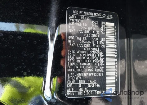 2023 Nissan Rogue Sv Fwd from USA, damaged, VIN JN8BT3BA3PW430978